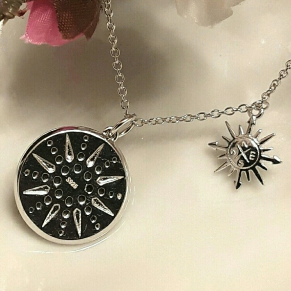 NEW Sterling Silver New Beginnings Compass Pendant